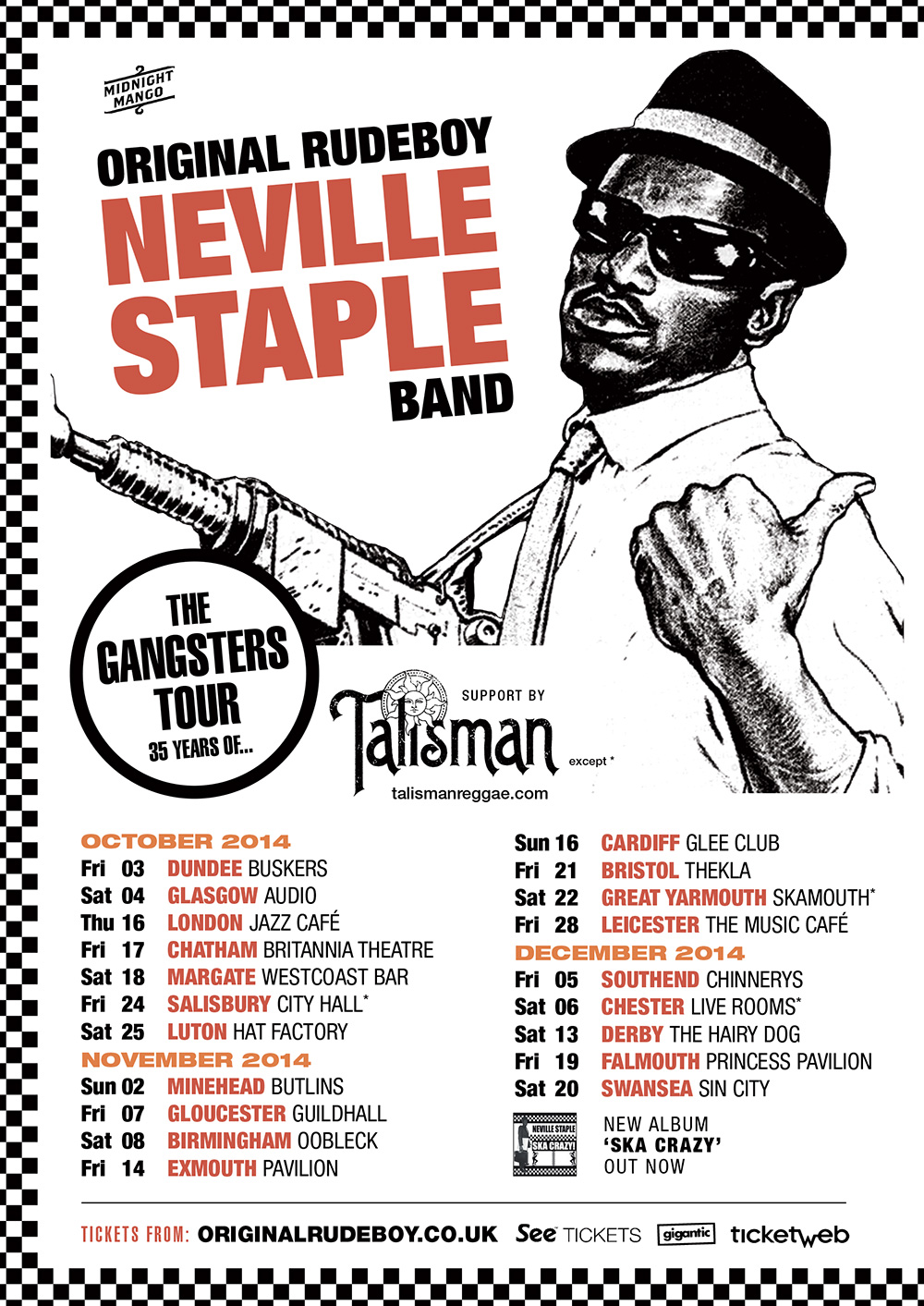 Neville Staple Band Gangsters Tour Poster