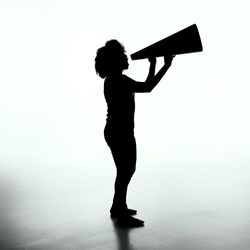 Lady with megaphone